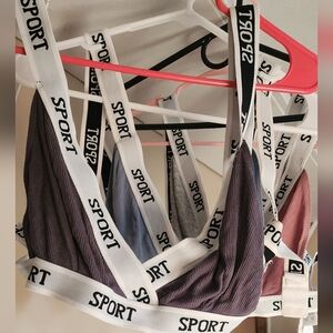 Sporty Bralette Set in Purple, Blue, and Pink 5 Sold As A Bundle